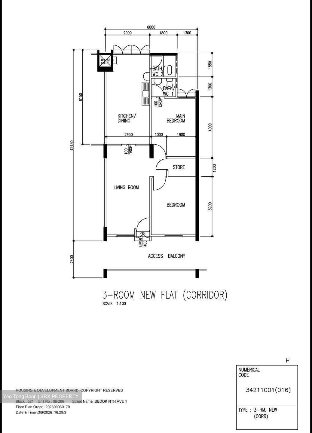 Blk 521 Bedok North Avenue 1 (Bedok), HDB 3 Rooms #615270671